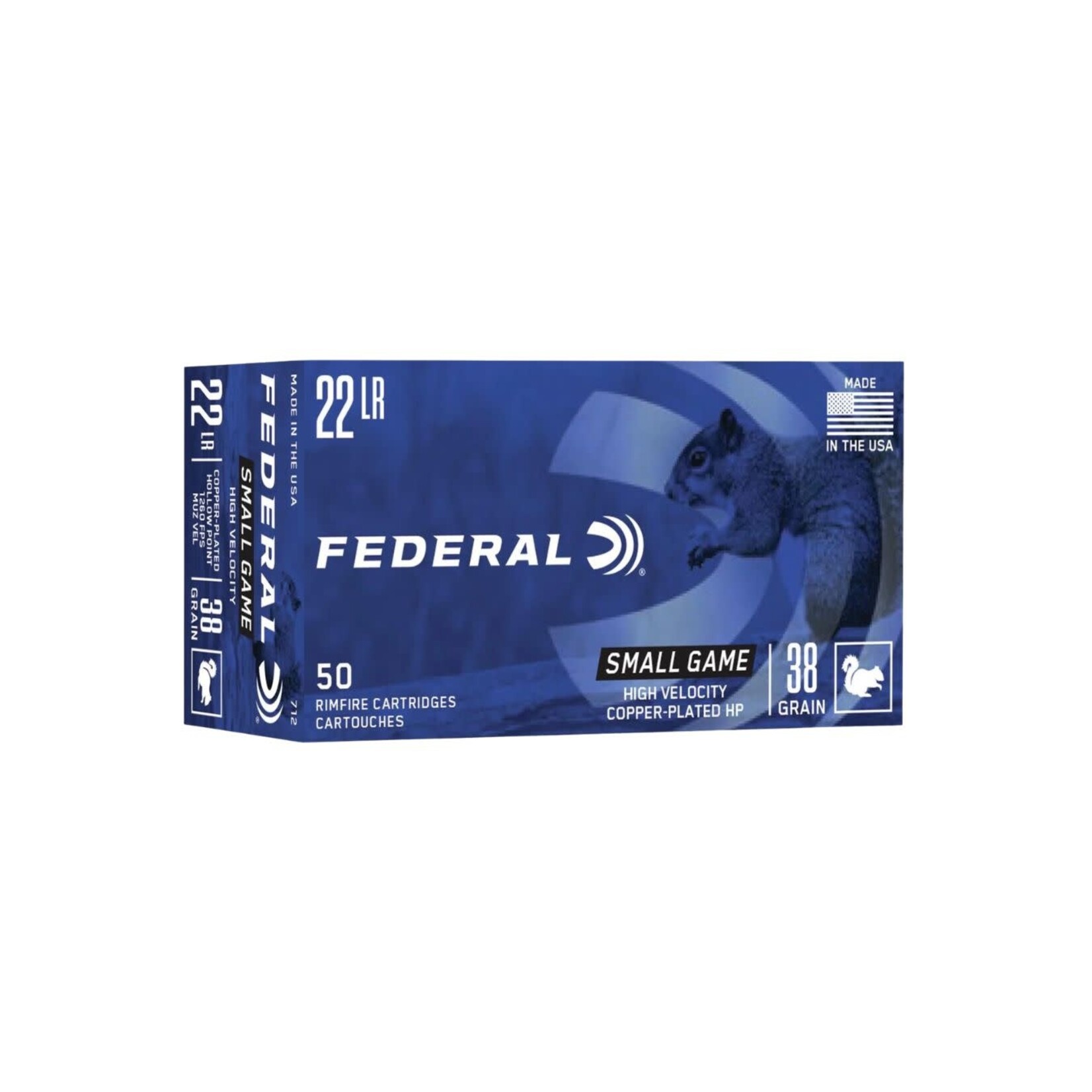 FEDERAL FEDERAL  22  LONG RIFLE 38 GR COPPER-PLATED HP 50 RNDS 712