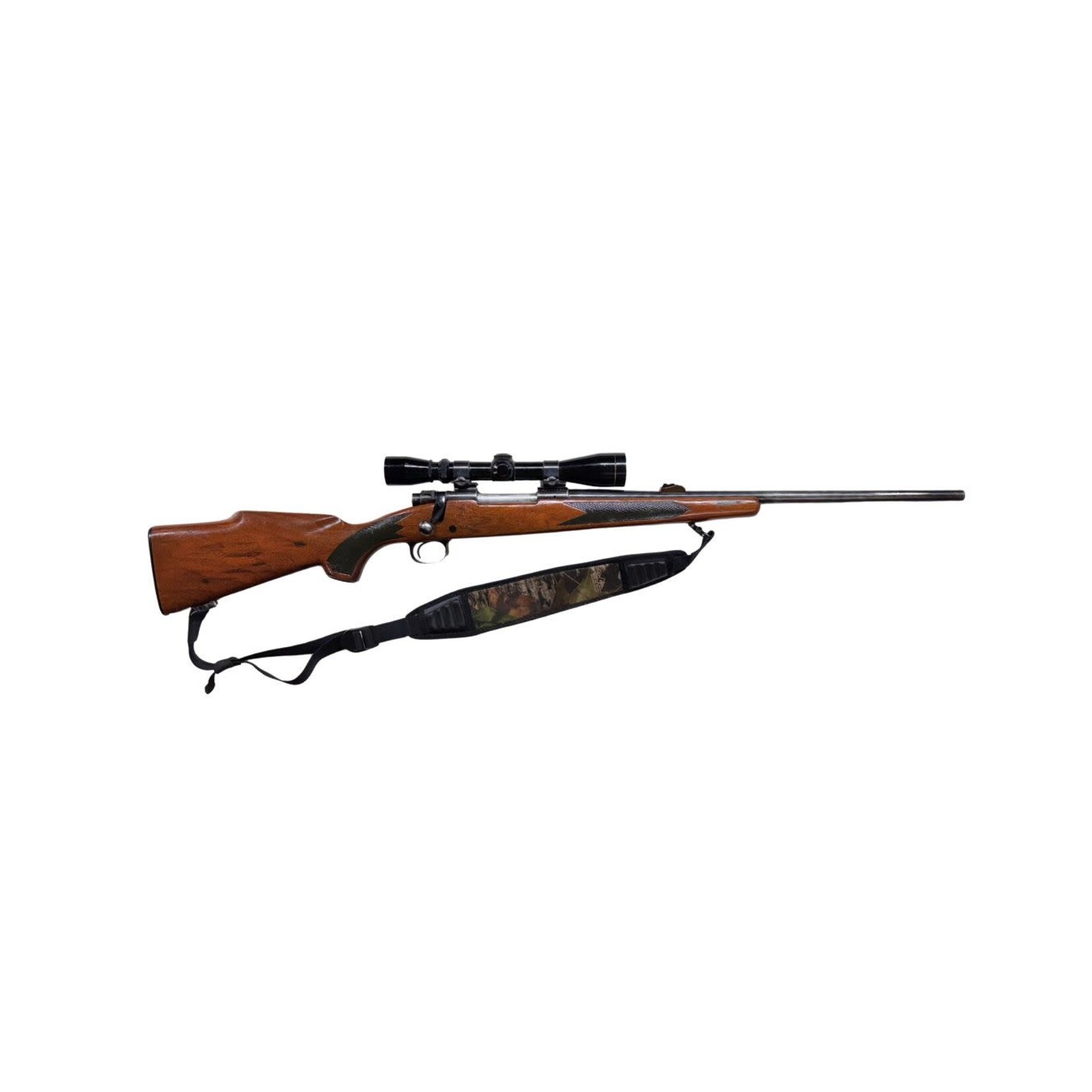 USED WINCHESTER 30-06 SPRG MODEL 70 BORN 1976 21.5" BRL 5+1 RDS W/ 3-9 VARI-XII LEUPOLD SCOPE CAMO BUTLER CREEK SLING