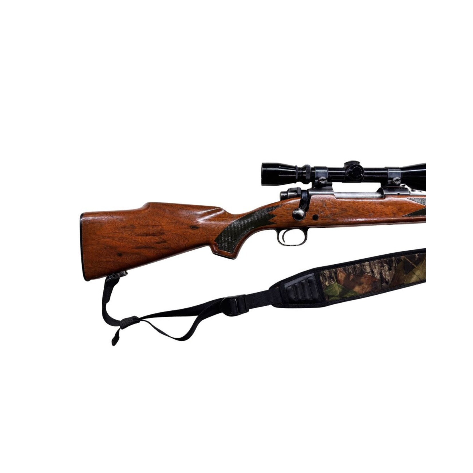 USED WINCHESTER 30-06 SPRG MODEL 70 BORN 1976 21.5" BRL 5+1 RDS W/ 3-9 VARI-XII LEUPOLD SCOPE CAMO BUTLER CREEK SLING