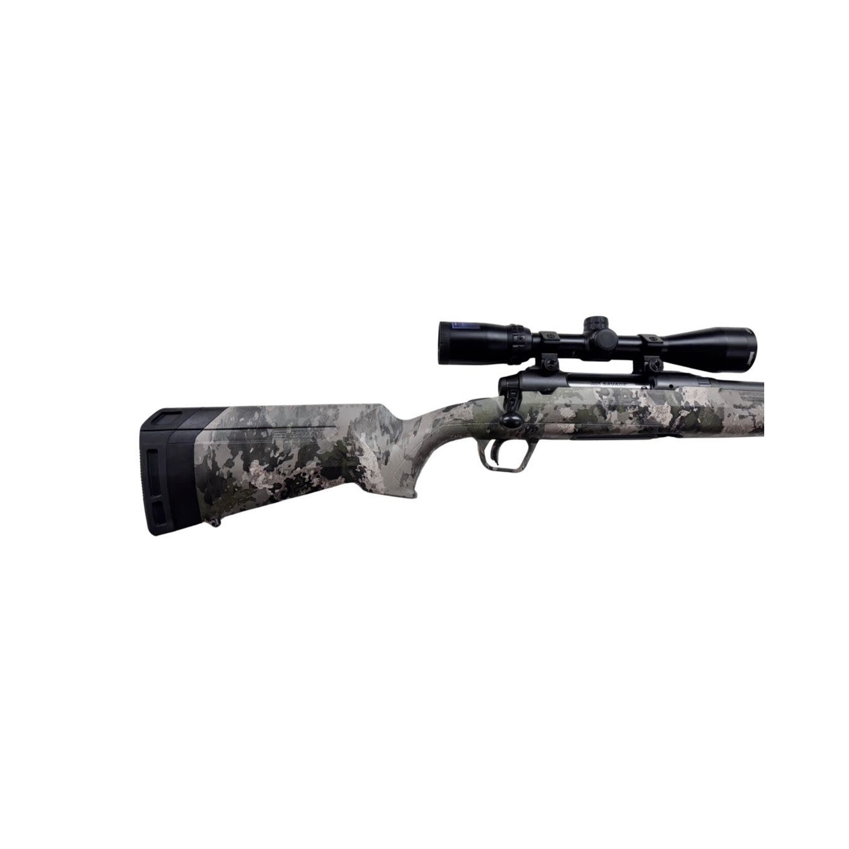 Savage Arms USED SAVAGE AXIS 223 REM BOLT ACTION 22" BRL 4+1 RDS ACCUTRIGGER CAMO SYNTH STOCK W/ 3-9X40 BUSHNELL BANNER SCOPE