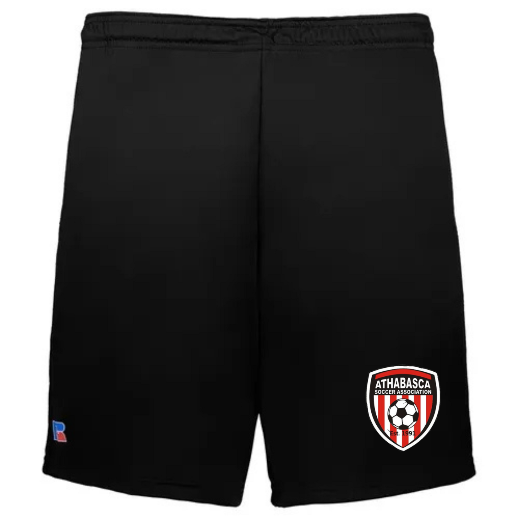 RUSSELL ATHABSCA SOCCER SHORTS RUSSELL/ATHLETIC KNIT W/ LOGO