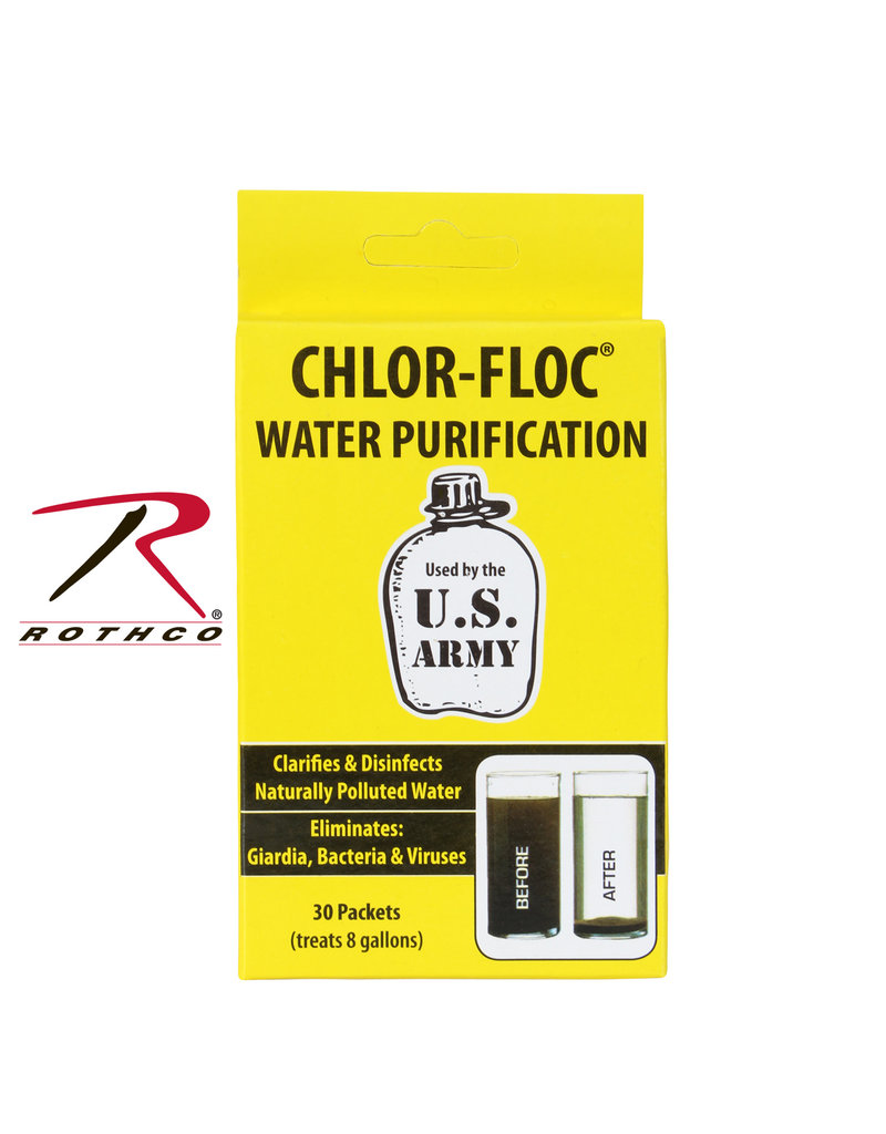 Rothco Chlor Floc Military Water Purification Powder Packets