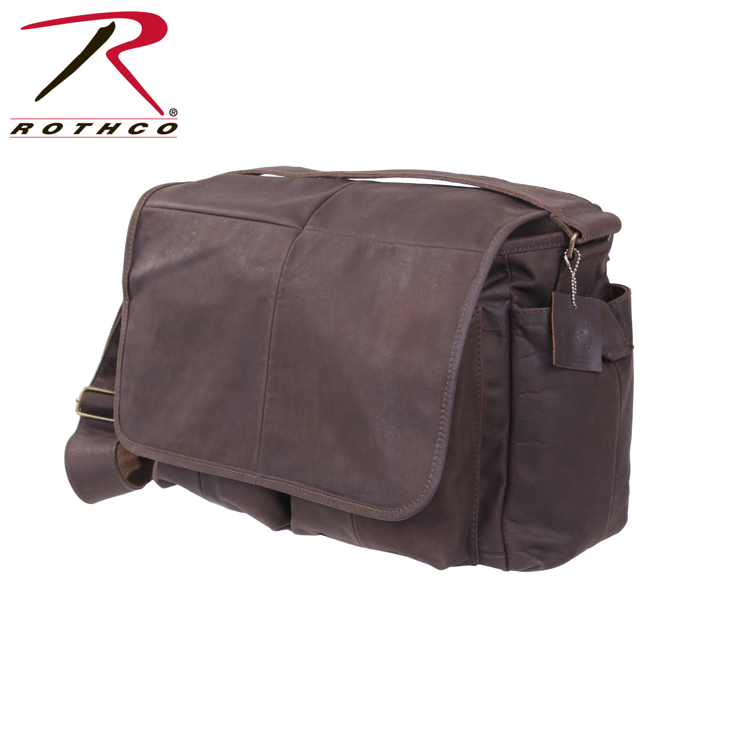 Brown Leather Classic Messenger Bag Surplus Militaire PontRouge