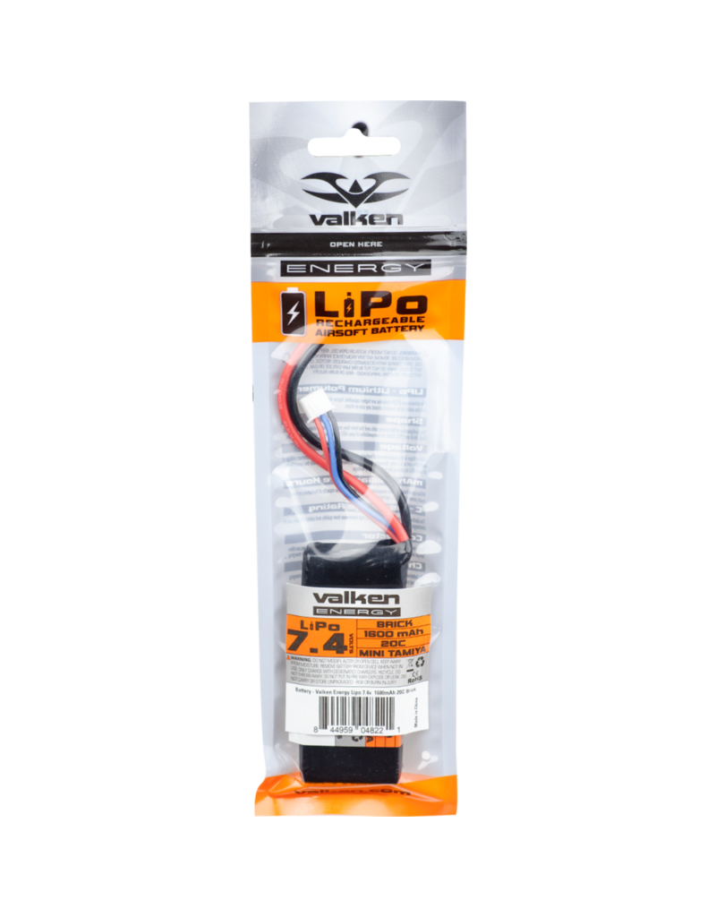 Valken LiPo 7.4V 1600mAh 30c Battery