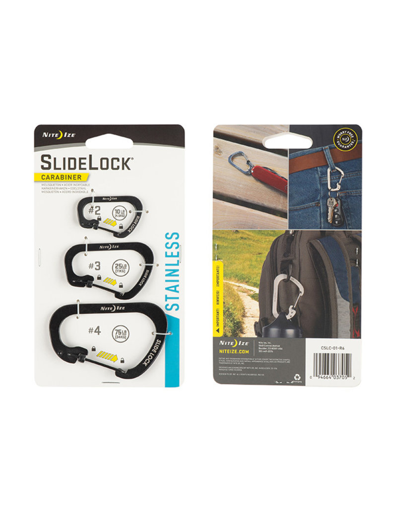 Nite Ize SlideLock Carabiner Stainless Steel (Combo 3 pack)