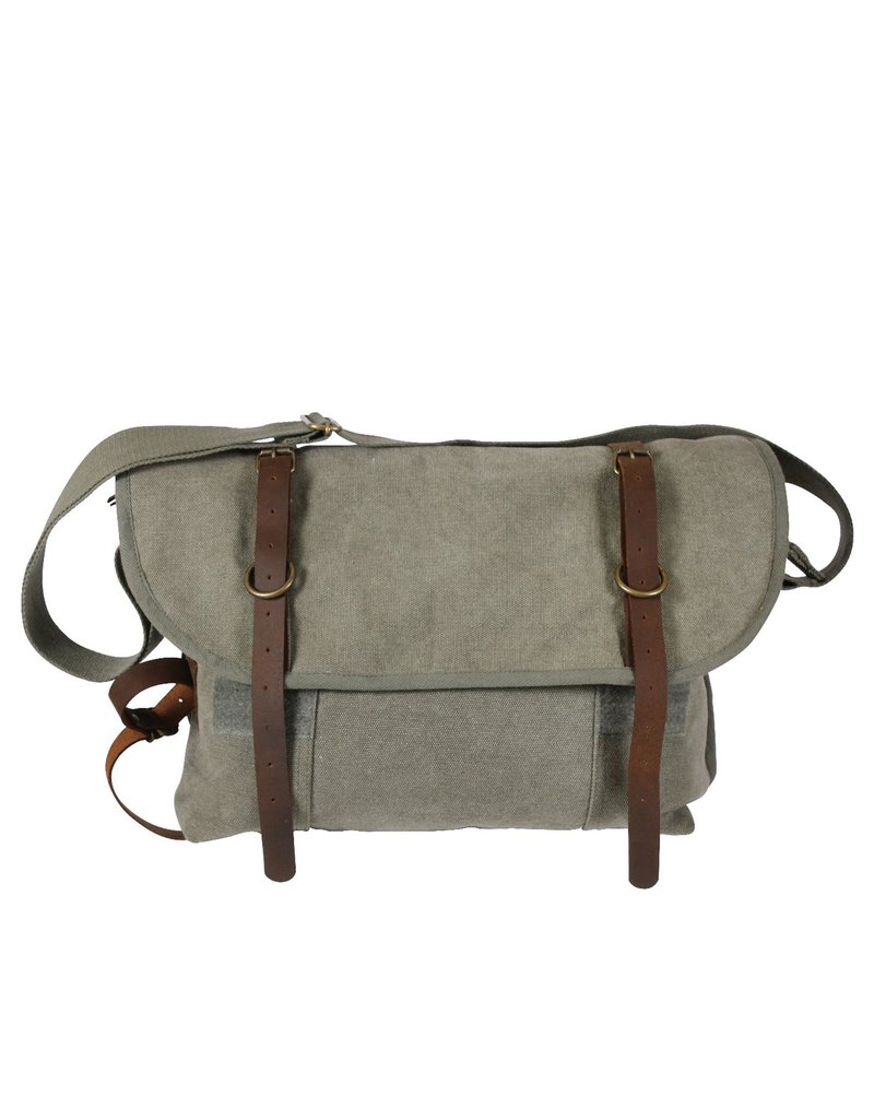 Rothco Vintage Canvas Explorer Shoulder Bag with Leather Accents