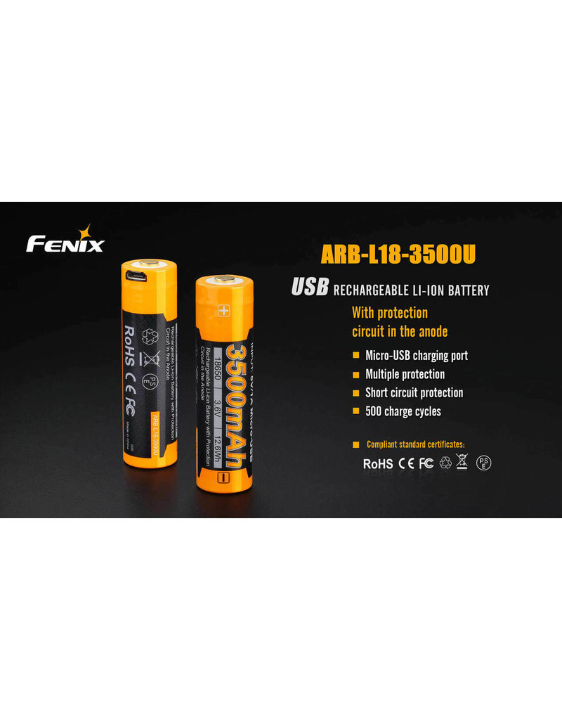 Fenix USB Rechargeable 18650 Li-ion Battery