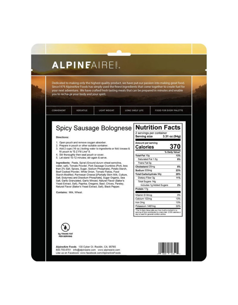 AlpineAire Spicy Sausage Bolognese