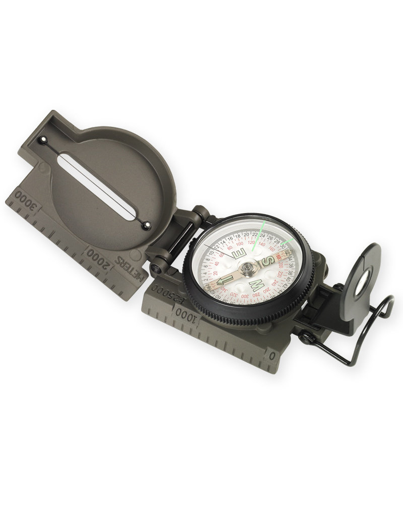 NDūR Lensatic Compass with Metal Case