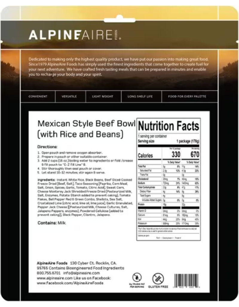 AlpineAire Mexican Style Beef Bowl
