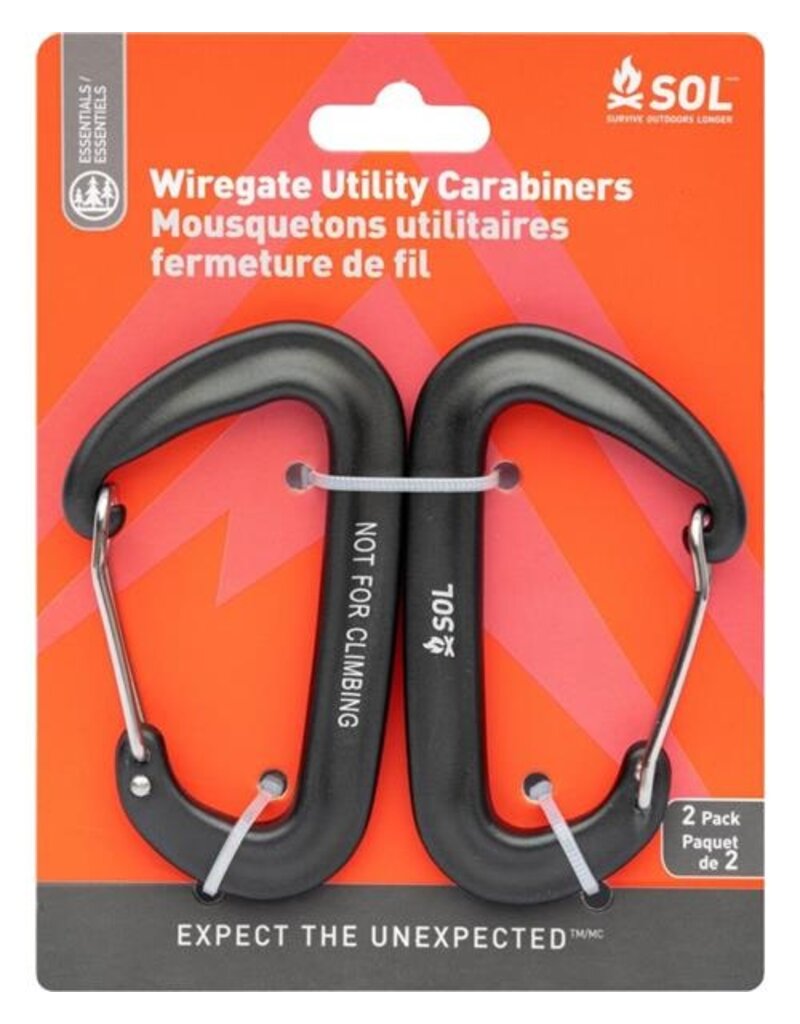 Survive Outdoors Longer Wiregate Utility Carabiner 8 cm 2 Pack