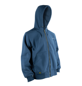 Jackfield Hooded Cotton Sweater with Zipper Blue