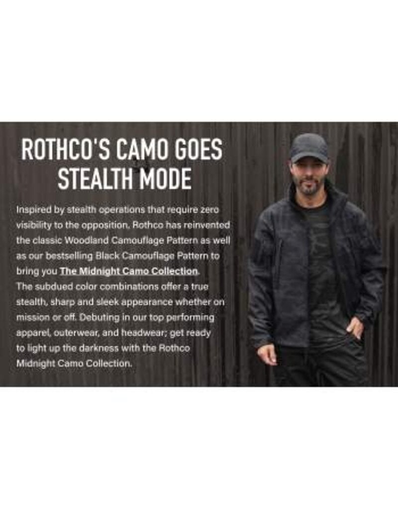 Rothco Tactical BDU Pants with Zipper Midnight Black Camo