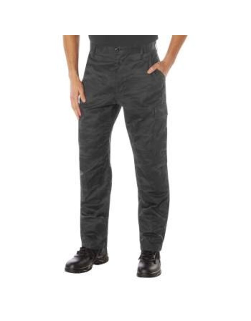 Rothco Tactical BDU Pants with Zipper Midnight Black Camo