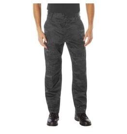 Rothco Tactical BDU Pants with Zipper Midnight Black Camo