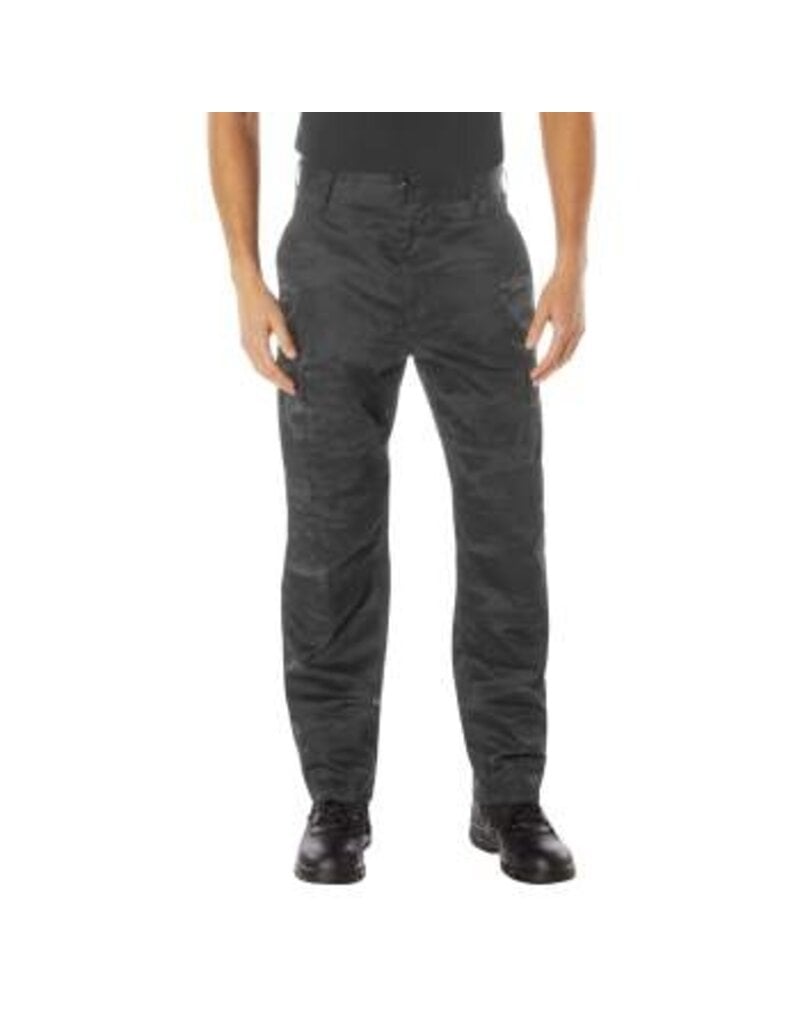 Rothco Tactical BDU Pants with Zipper Midnight Black Camo