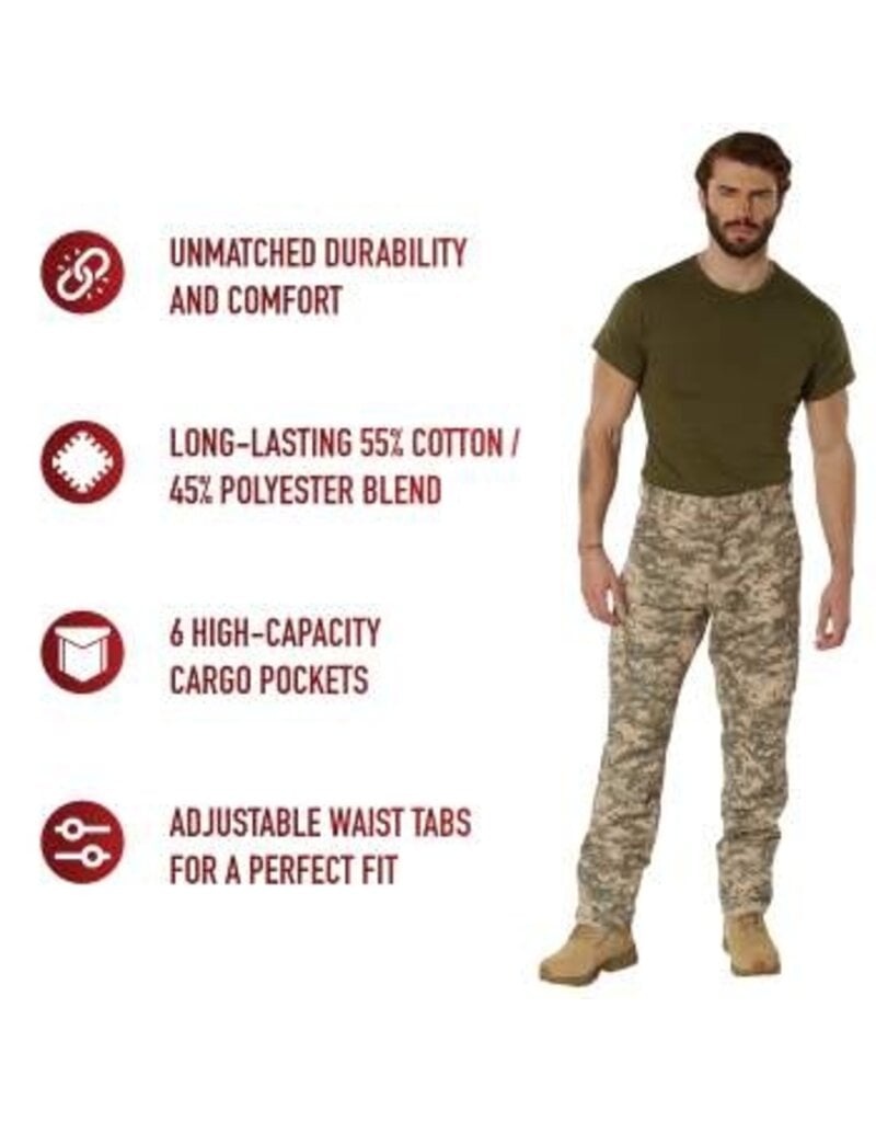 Rothco Tactical BDU Pants with Zipper ACU Digital Camo