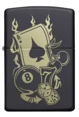 Zippo Gambling Design Black Matte