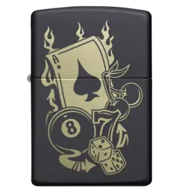 Zippo Gambling Design Black Matte