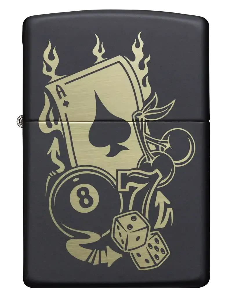 Zippo Gambling Design Black Matte