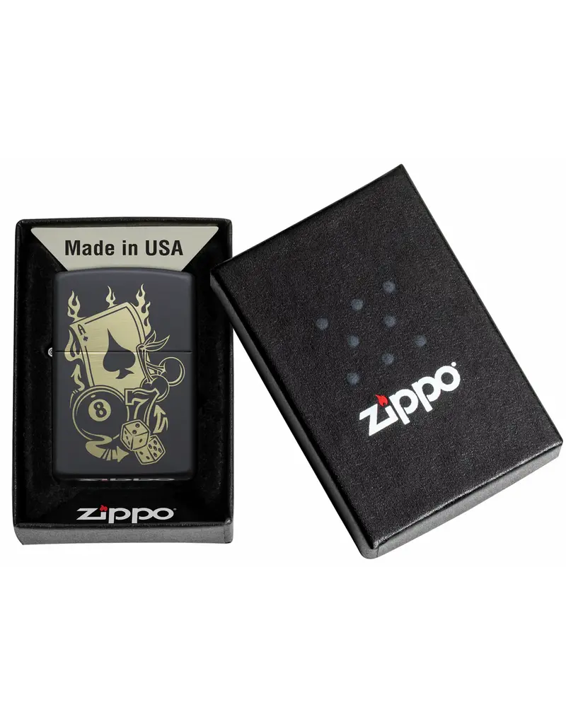 Zippo Gambling Design Black Matte