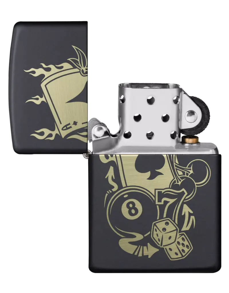 Zippo Gambling Design Black Matte