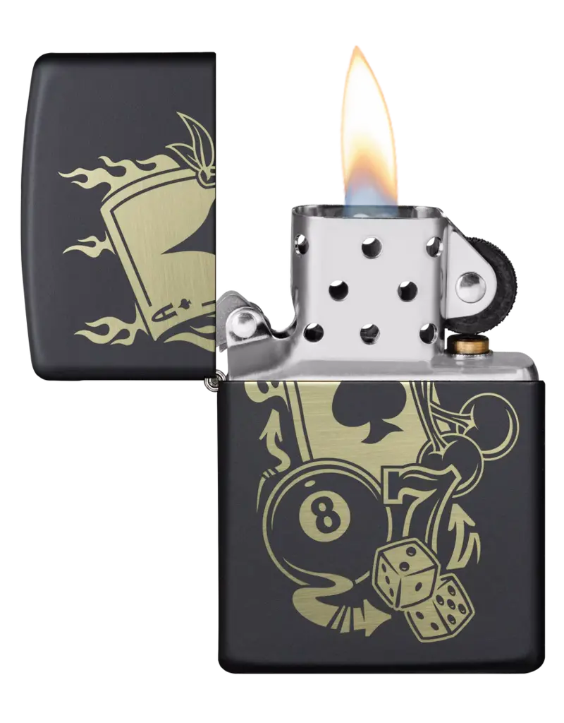 Zippo Gambling Design Black Matte