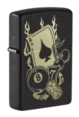 Zippo Gambling Design Black Matte