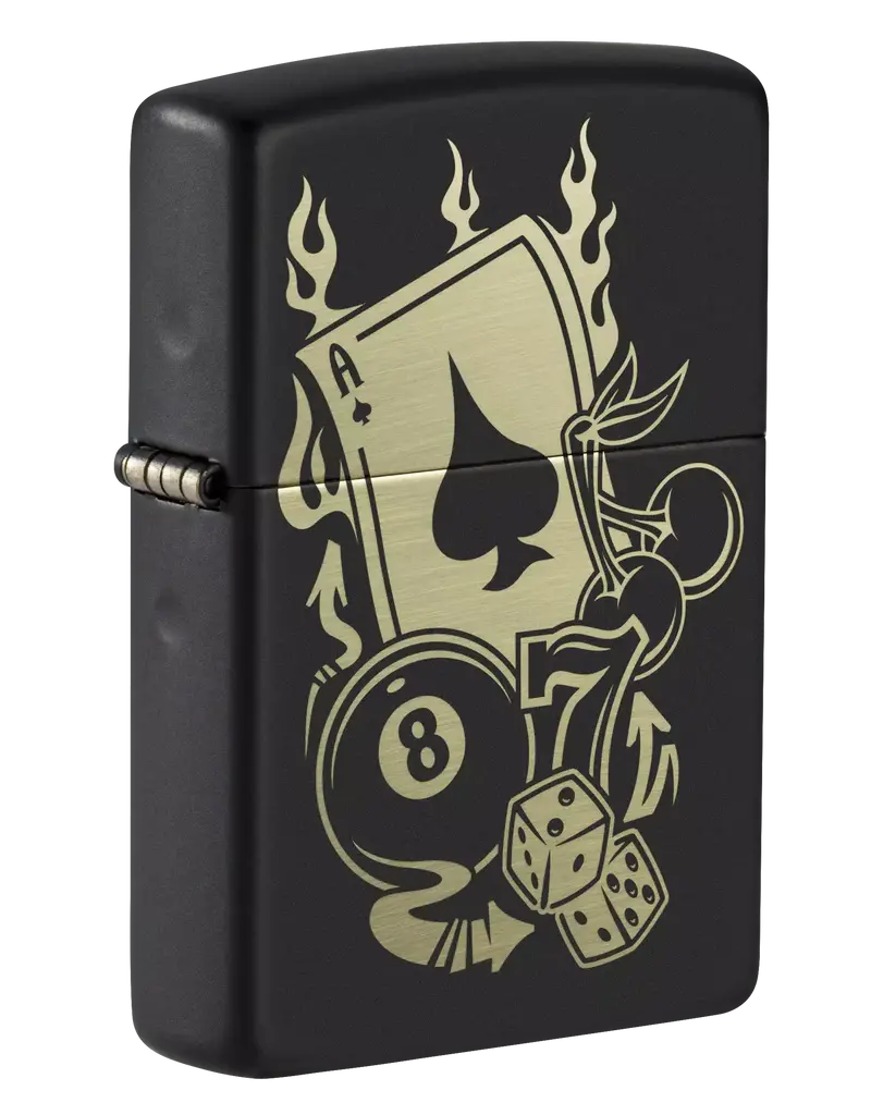 Zippo Gambling Design Black Matte