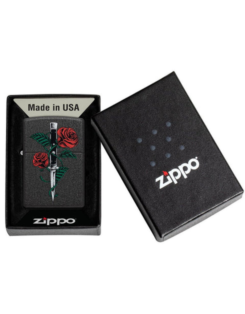 Zippo Rose Dagger Tattoo Design
