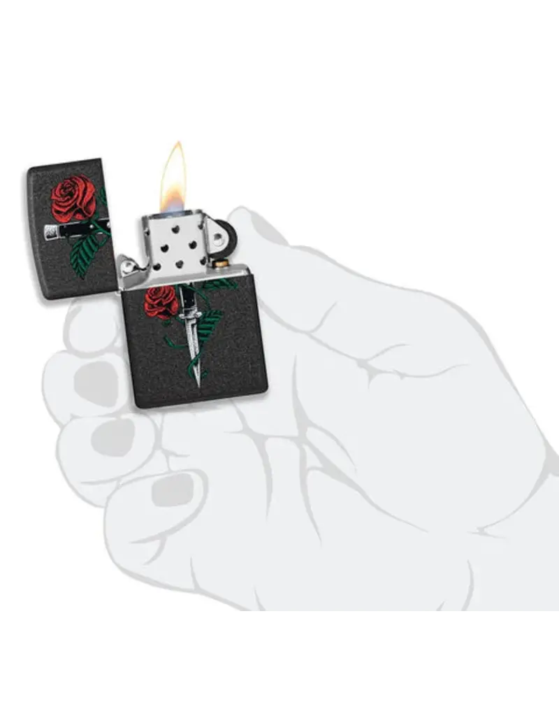 Zippo Rose Dagger Tattoo Design