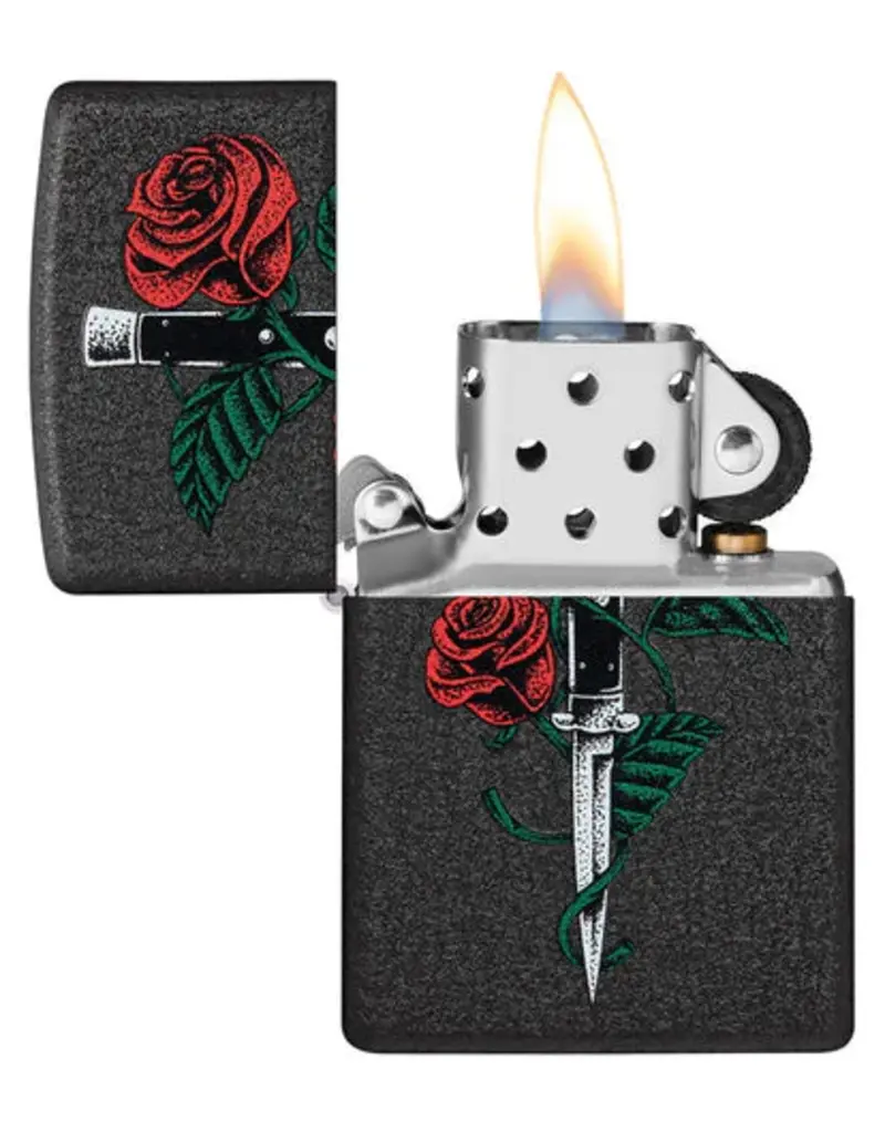 Zippo Rose Dagger Tattoo Design