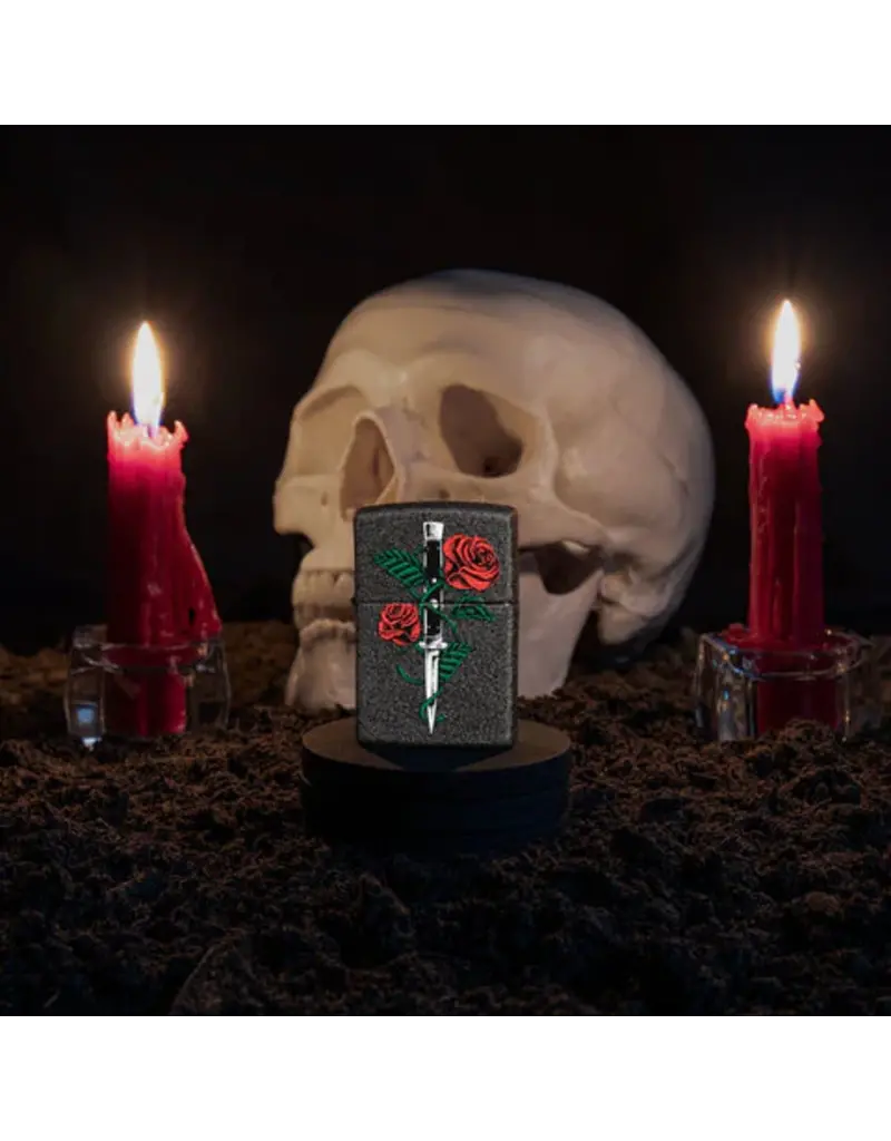 Zippo Rose Dagger Tattoo Design