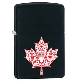 Zippo Souvenir Detailed Maple Leaf Black