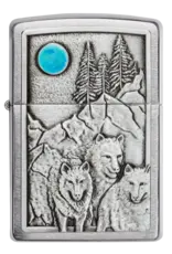 Zippo Wolves Wolf Pack and Moon Emblem