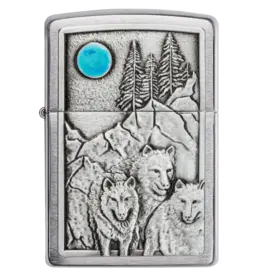 Zippo Wolves Wolf Pack and Moon Emblem