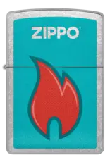 Zippo Teal Red Flame