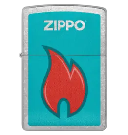 Zippo Teal Red Flame