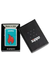 Zippo Teal Red Flame