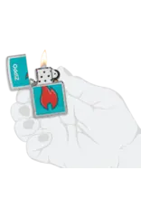 Zippo Teal Red Flame