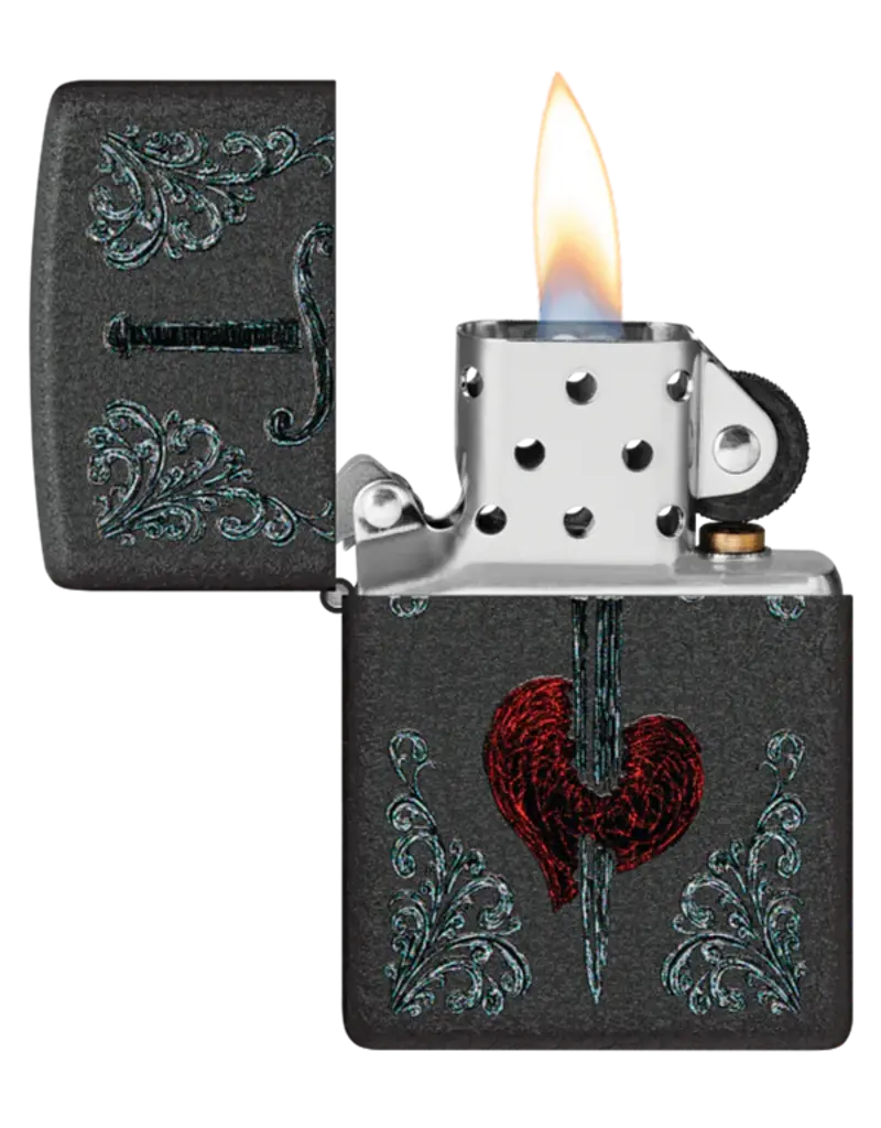 Zippo Heart Dagger Tattoo Design