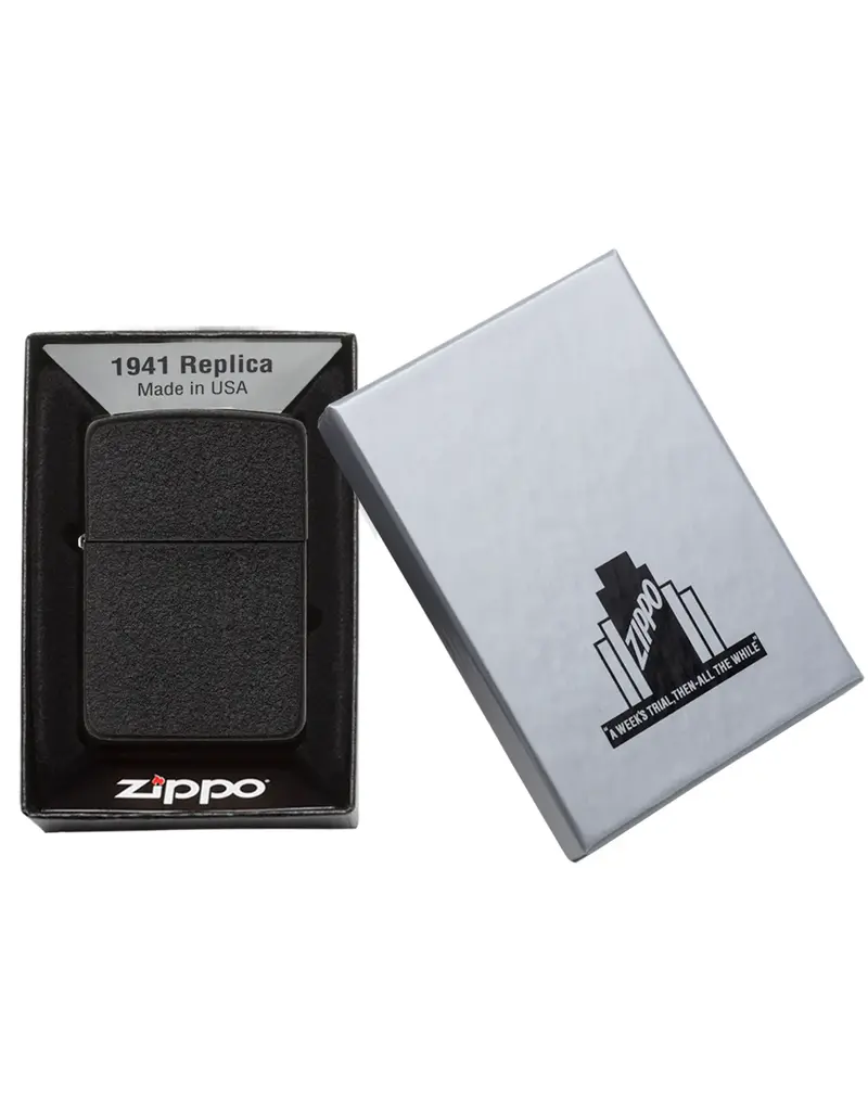 Zippo 1941 Replica Lighter Black Crackle