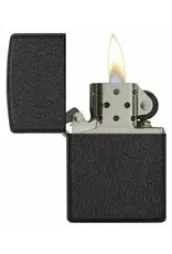 Zippo Black Crackle Lighter with Black Pouch Gift Set