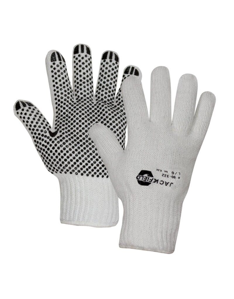 Jackfield Thermal Bleached White PVC Gloves with Dots