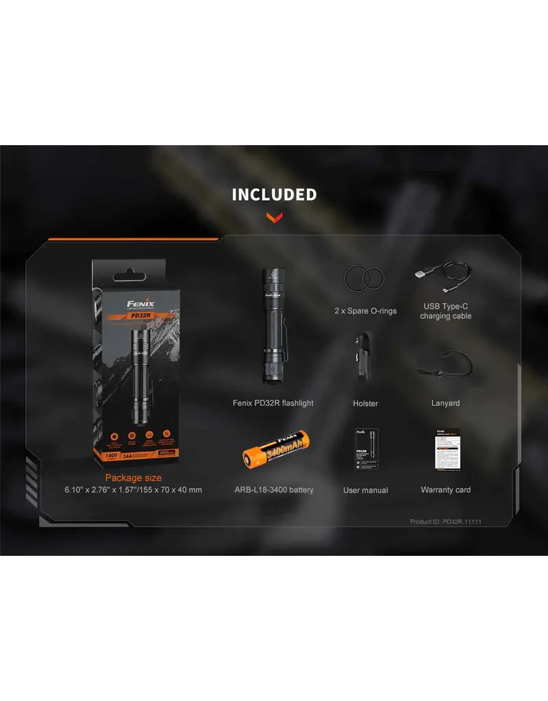 Fenix PD32R Rechargeable Flashlight