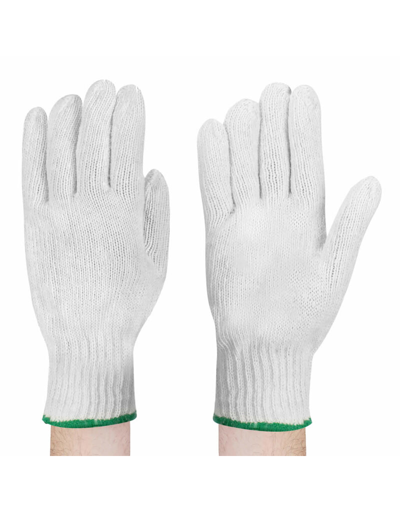 Allesco Inc. Gants tricotés en polycoton blanc (paquet de 12)