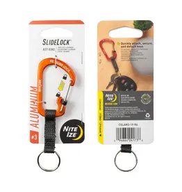 Nite Ize SlideLock Key Ring Aluminum Orange
