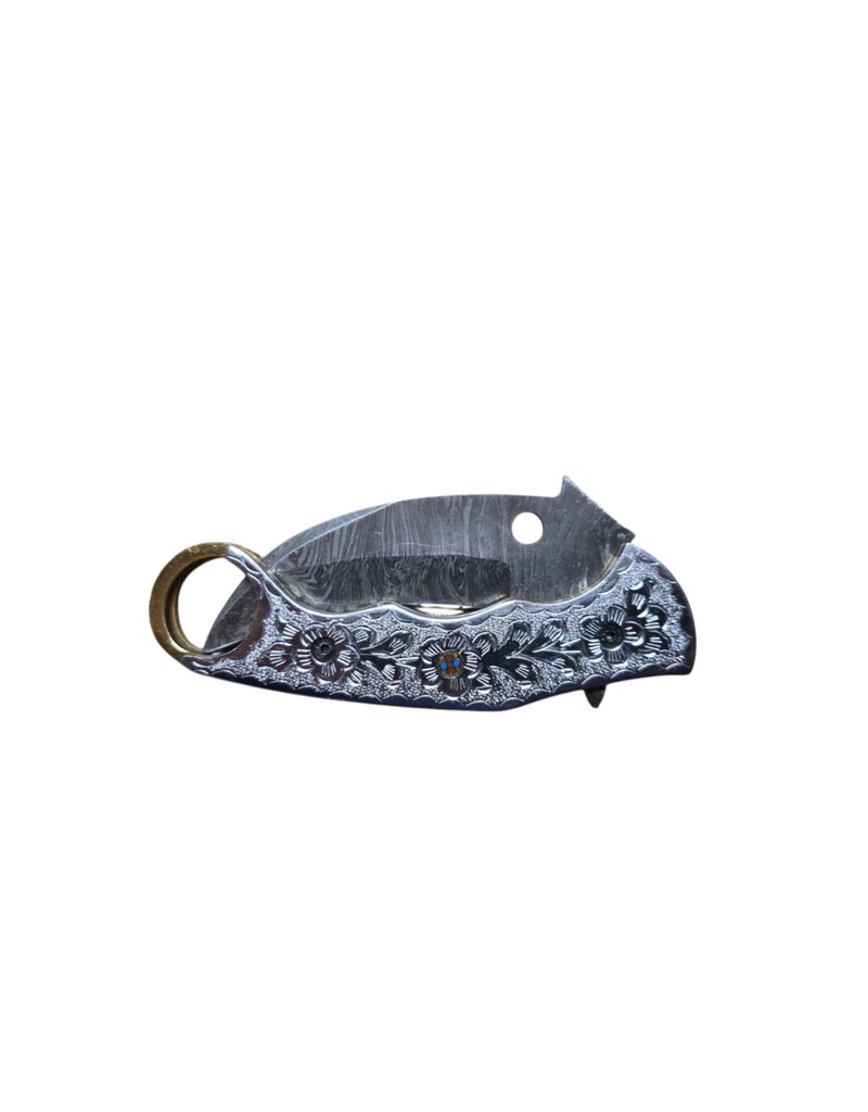 MAB IMPEX Couteau Karambit pliant en acier de Damas