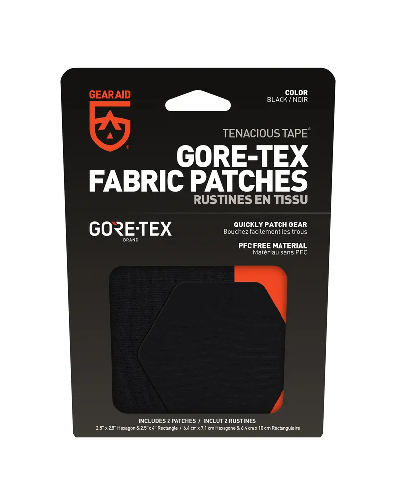 Gear Aid GORE-TEX Fabric Patches: 2.5" Hex and 4" Rectangle