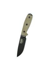 ESEE Knives  Couteaux ESEE-4 manche Micarta 3D en toile verte, lame noire